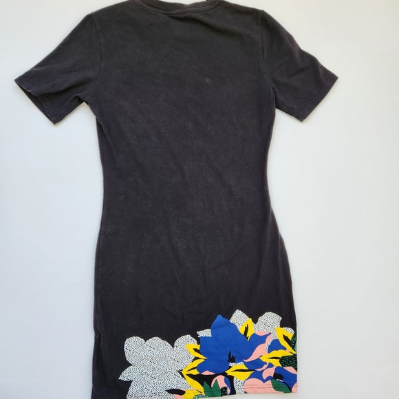Floral Tee Dress X HER Studio London Women's Black Flowers Short Sleeve Medium - Picture 5 of 10